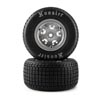 Losi Hoosier Tires, Soft, Mounted, Satin Aluminum, FR/RR (2): 22S DLM