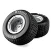 Losi Hoosier Tires, Medium, Mounted, Satin Aluminum, FR/RR (2): 22S DLM