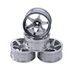 Racers Edge 1/10 On-Road Drifting Car Wheels (6V Style) (Black Anodized Aluminum) (4pcs)