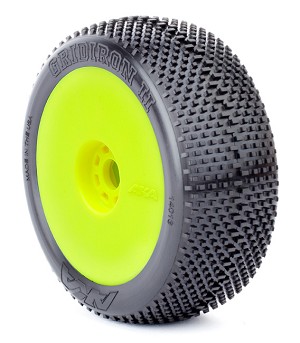 AKA Racing Gridiron II 1/8 Buggy Tires Mounted (Yellow) (Super Soft Long Wear) (2)