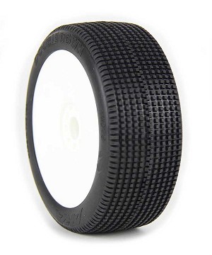 AKA Double Down 1/8 Buggy Pre-Mounted Tires (White) (Super Soft - Long Wear) (2)