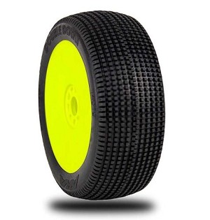 AKA Double Down 1/8 Buggy Pre-Mounted Tires (Yellow) (Super Soft - Long Wear) (2)