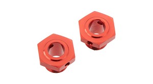 ARRMA Wheel Hex Aluminum 17mm/13.6mm  Red (2)
