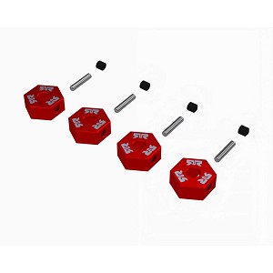 ARRMA 12mm Wheel Hex set (Metal) 4pcs- Red