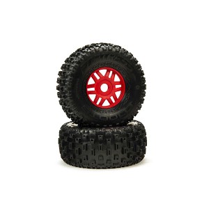 ARRMA Mojave 6S BLX dBoots Fortress Pre-Mounted Tire Set (Red) (2)