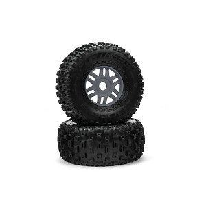 ARRMA Mojave 6S BLX dBoots Fortress Pre-Mounted Tire Set (Gun Metal) (2)