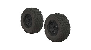 ARRMA Fortress SC Tire Set Glued Black (2)