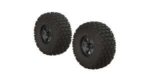 ARRMA Fortress SC Tire Set Glued Blk Chrm (2)