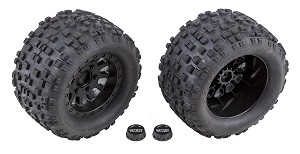 Team Associated Rival MT10 Tires and Method Wheels Mounted Hex Black