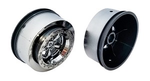 Team Associated DR10 Drag Racing Rear Wheels (Black Chrome) (2)