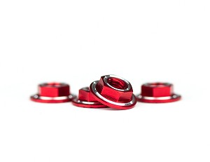 Avid RC Ringer 4mm Wheel Nuts (Red) (4)