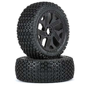 Duratrax 1/8 Thrasher F/R Buggy Tires MTD 17mm Black Ripper Wheel (2)