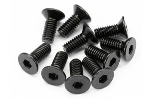 HB Racing Flat Head Screw M4x1omm (hex Socket/10pcs)
