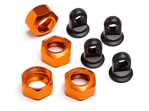 HPI Racing Shock Caps For 101090, 101091 & 101185 Trophy Series4Pcs (Orange)