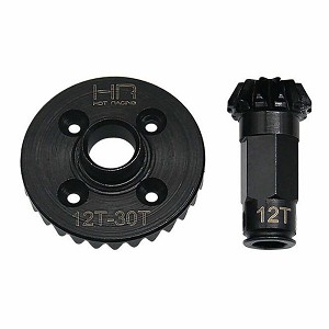 Hot Racing Steel Rear Helical 30T Ring Gear & 12T Pinion Gear Set, ARRMA GROM & Losi NASCAR Vehicles