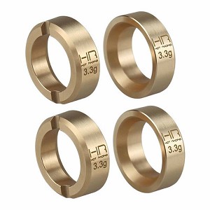 Hot Racing Brass 3.3g Wheel Weights, 1/30 Axial SCX30