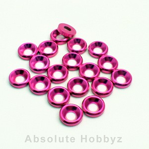 AHZ 4mm Countersunk / Concave Washers (Red) (20pcs)