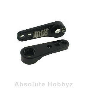 AHZ Aluminum Machined Single Arm Servo Horn Black (25T-Futaba, Savox) (1)
