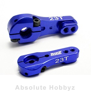 AHZ Aluminum Adjustable Blue Servo Horn Single Arm Airtronics / JR (23T)