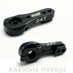 AHZ Aluminum Adjustable Servo Horn Single Arm Hitec Black (24T)
