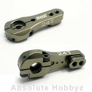 AHZ Aluminum Adjustable Servo Horn Single Arm Hitec Hard Anodized (24T)