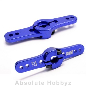 AHZ Aluminum Adjustable Blue Servo Horn Double Arm Futaba / Savox (25T)