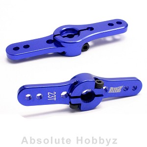 AHZ Aluminum Adjustable Blue Servo Horn Double Arm Airtronics / JR (23T)