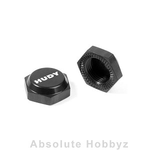 Hudy Aluminum Wheel Nut with Cover - Ribbed (2)