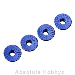 JConcepts 4mm Large Flange Serrated Locknut Blue (4)
