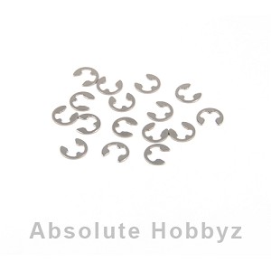RC Screwz Stainless 5mm E-Clip - 15 Qty