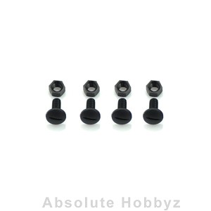 Serpent Screw M5x10 Nut Nylon Black (4+4)