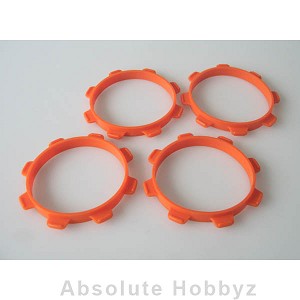 Serpent 1/8 Truck Tire Mounting Bands (Orange) (4)