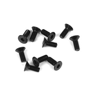 Tekno M3x8mm Flat Head Screws (black, 10pcs)