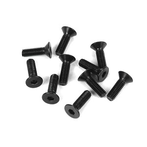 Tekno M3x10mm Flat Head Screws (black, 10pcs)
