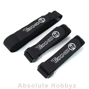 Tekno Battery Straps (SCT410, black, 2 cell) (3pcs)