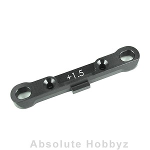 Tekno Adjustable Hinge Pin Brace (rear outer, 7075 CNC, gun metal anodized, + 1.