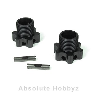 Tekno Wheel Hubs (17mm, Lightened, Aluminum, Gun Metal Anodized, 2mm Offset) 2pc