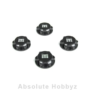 Tekno Wheel Nuts (T Logo, 17mm, serrated, gun metal ano, M12x1.0, 4pcs)