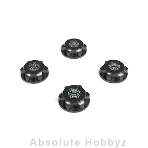 Tekno Wheel Nuts (RC Logo, 17mm, serrated, gun metal ano, M12x1.0, 4pcs)