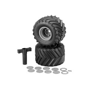 JConcepts Renegades Pre-Mounted Monster Truck Tires (Silver) (Yellow) (2)