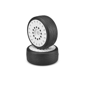 JConcepts Speed Fangs Belted Tire Pre-Mounted w/Cheetah Speed-Run Wheel (White)(1pr)