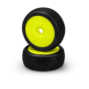 JConcepts Reflex Pre-Mounted 1/8th Buggy Tires (Yellow) (Green) (2)