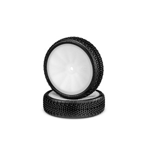 JConcepts Fuzz Bite LP 2.2 Mounted 2WD Front Buggy Tire w/12mm Hex (White) (Pink) (Carpet) (2)