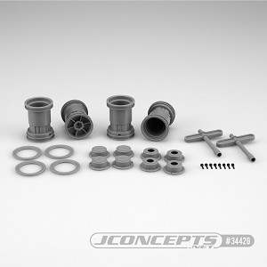 JConcepts Tribute 1/24th Mini Monster Truck Wheels (Grey) (4)