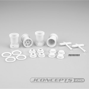 JConcepts Tribute 1/24th Mini Monster Truck Wheels (White) (4)