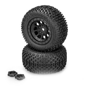 JConcepts Choppers Pre-Mounted Monster Truck Tires w/Hazard Wheel (Black) (Platinum) (2)