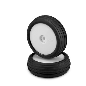 JConcepts Mini-B Hawk Pre-Mounted Front Tires (White) (Green) (2)