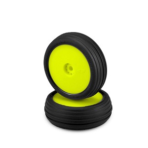 JConcepts Mini-B Hawk Pre-Mounted Front Tires (Yellow) (Green) (2)