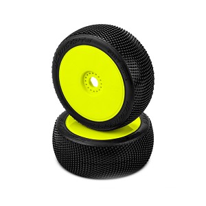 JConcepts Dirt Bite Pre-Mounted 1/8th Buggy Tires (Yellow) (Green Compound) (2)