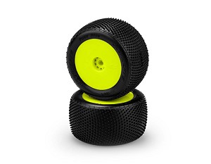 JConcepts Mini-T Fuzz Bite Mounted Rear Tires (Yellow) (Pink) (2)